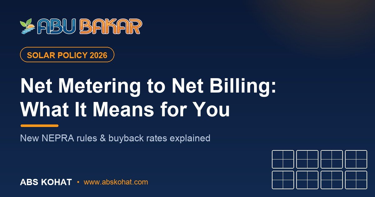 Net Metering to Net Billing in Pakistan (2026): What NEPRA's New Rules Mean for You