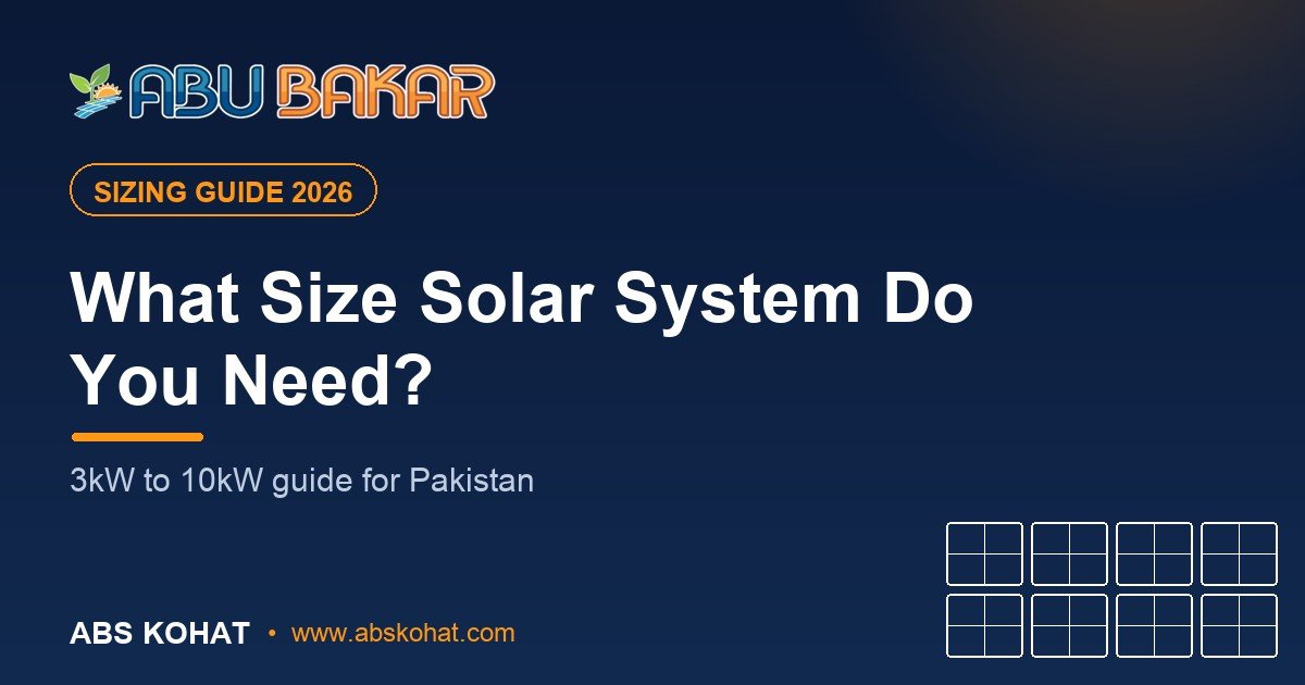 What Size Solar System Do You Need in Pakistan? 2026 Guide (3kW–10kW)